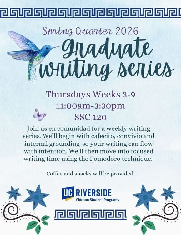 Flyer for Spring 2026 Graduate Writing Series