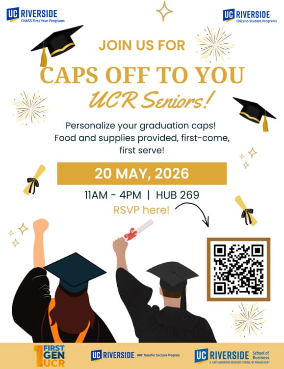 Flyer for Caps Off to You!: A Grad Cap Decorating Celebration