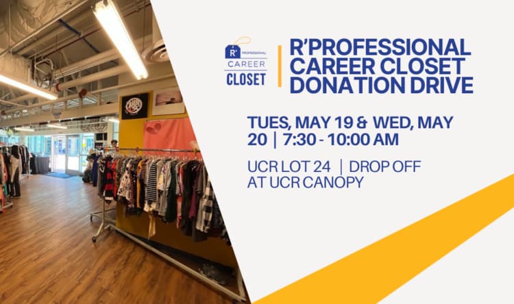 Flyer for R'Professional Career Closet End-of-Year Donation Drive