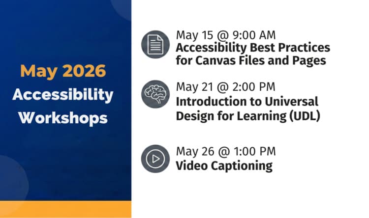 Flyer for Canvas Accessibility Trainings